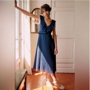Sezane Rachelle Dress Ocean Blue 4 (FR 36)